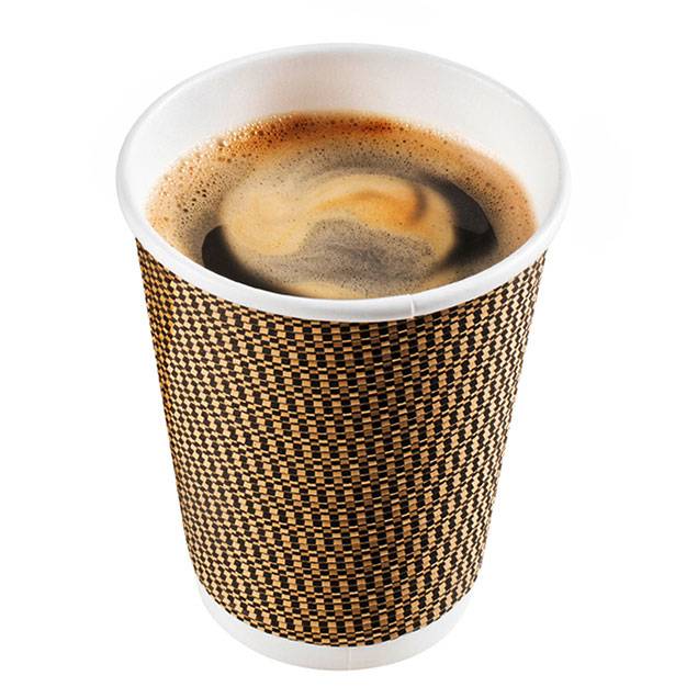 Ripple Wall Coffee Cups – 8oz (Black/Brown)