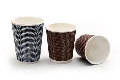 Ripple Wall Coffee Cups – 12oz (Black/Brown or Black/White)